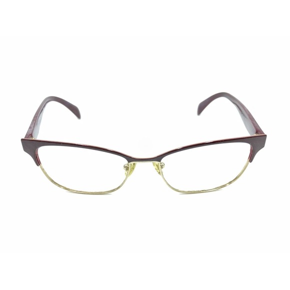 Prada VPR 65R UAN-1O1 Gold Dark Red Eyeglasses Frames 53-16 140 Italy Designer - Picture 2 of 12